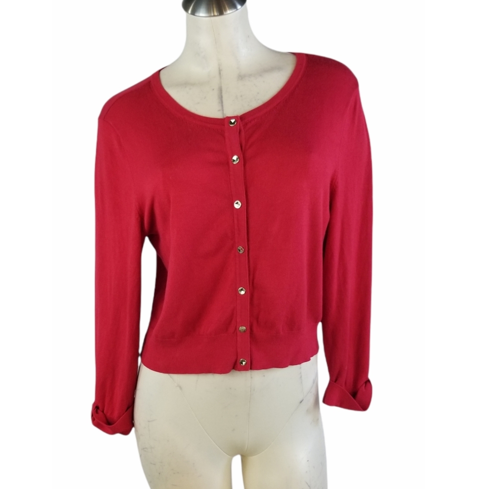 White House Black Market Size L Red Cardigan